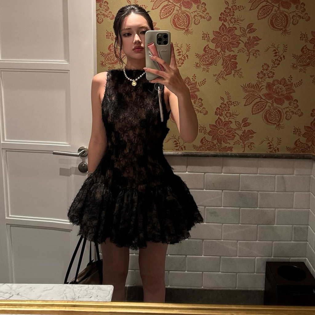 Autumn Winter Women Clothing Socialite Slimming Backless Sleeveless Dress