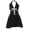 Autumn Winter Women Clothing Christmas Socialite Elegant Halter Backless V neck Bow Waist Dress