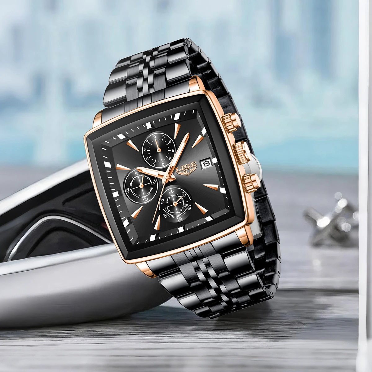 Men's Large Dial Square Watch