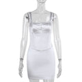 Autumn Dress Elegant Sexy Slim Fit Square Collar Sling Hip Dress