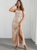 Sexy Backless Sequ Dress Maxi Dress Women Clothing Prom Evening Dress