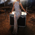 Spring Women Clothing Dress Halter Dress See through Sequ Sexy Dress
