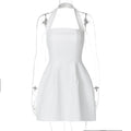 Women Clothing Summer Elegant Boat Neck Tube Top Halter Backless Dress