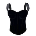 Supply Black Velvet Zipper High Grade Inner Tight Corset Outer Wear Boning Corset Corset Sling