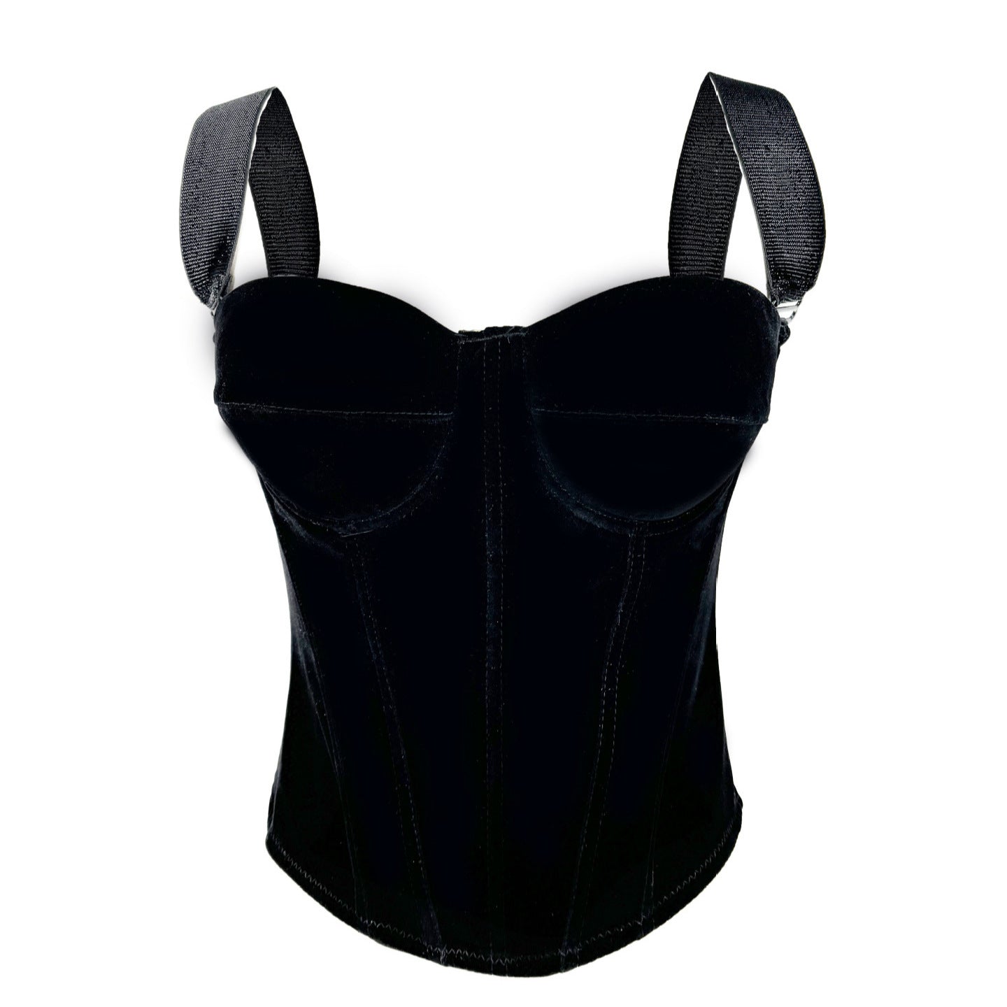 Supply Black Velvet Zipper High Grade Inner Tight Corset Outer Wear Boning Corset Corset Sling