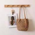 Tassel Shoulder Straw Bag Fan Hollow Out Cutout Pattern Woven Bag Women Vacation Beach Bag Women Bag