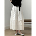 High Waist Bud Skirt Spring Lazy Wind Simple Elastic Waist Mid Length Umbrella Skirt