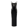 Heavy Industry Beads Diamond Strap Bandage One Piece Dress Dinner Party Party Evening Dress Maxi Dress