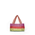 Winter Portable Rainbow Beaded Bag Multi Color Retro Hand Woven Large Bag Acrylic Disco Women Bag