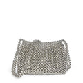 High Grade Complex Metallic Hand Woven Sliver Beads Small Square Bag Chain Crossbody Bag Beaded Mobile Phone Bag