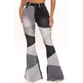 Autumn Women Clothing Denim Wide Leg Stitching Jeans Women