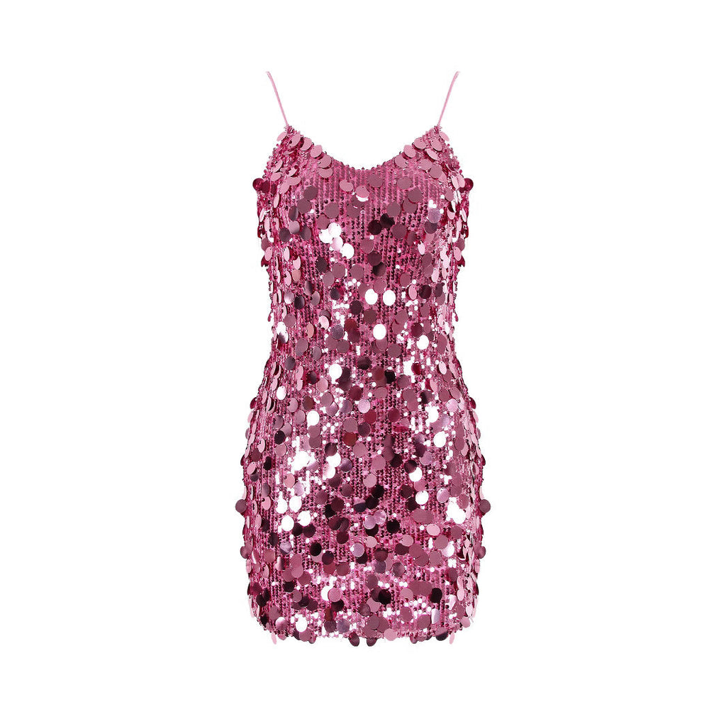 Women Clothing Party Dress Sequin Sling Hip Sexy Nightclub Dress