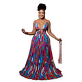 Women Wear Sexy Strap Backless Print Color Dress