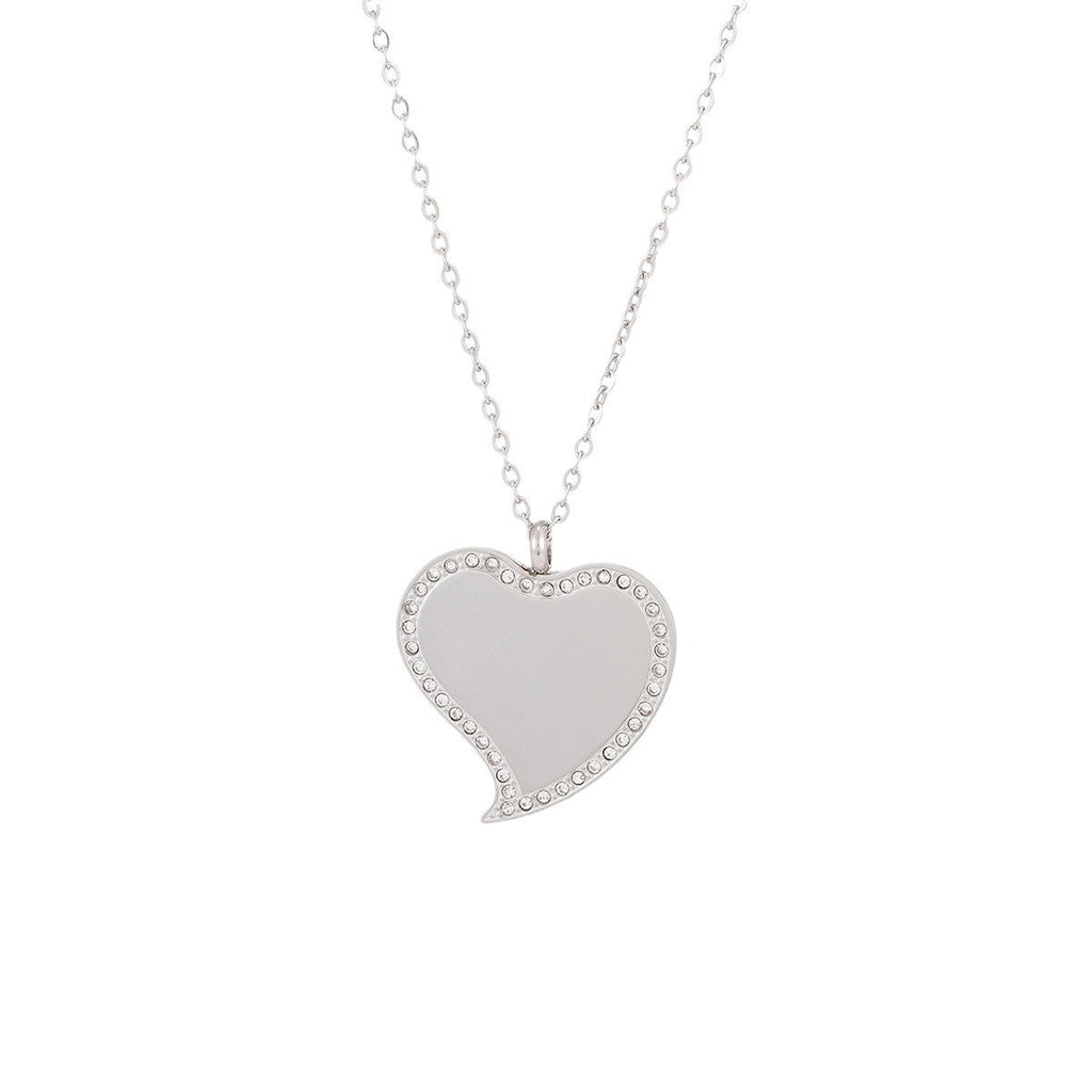 Lettering Private Exclusive Stainless Steel Necklace Special Interest Inlaid Zircon Titanium Steel Embellished