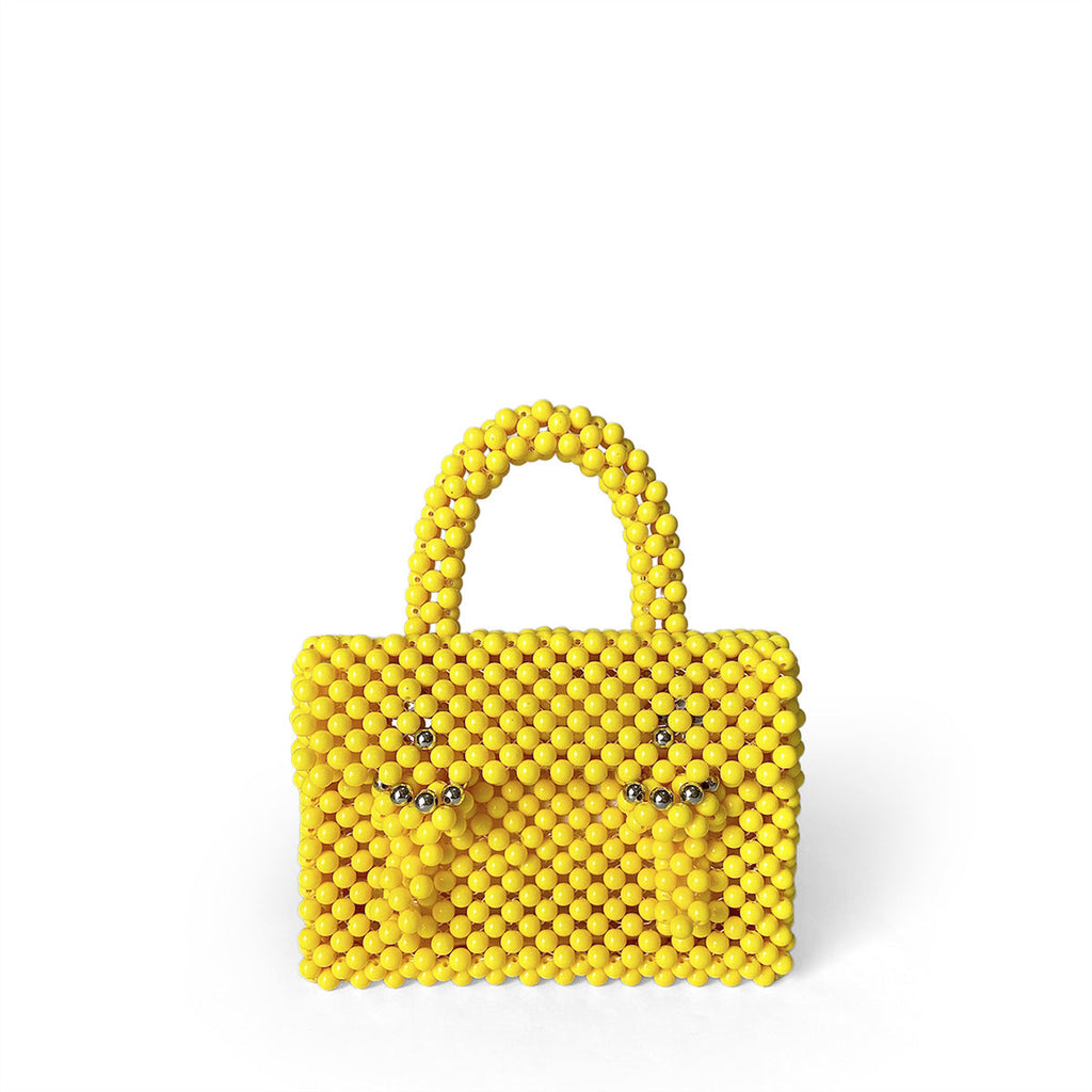 Handmade Beaded Briefcase Women Gorgeous Square Bag Casual Shoulder Crossbody Portable Finished Bag