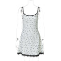 Arrival Refreshing Stylish Floral Seaside All Match Sexy Short Sling Lace Edge Dress Women