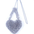 Silver Glass Acrylic Woven Heavy Craft Trendy Love Portable Messenger Bag