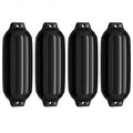 4 Ribbed Marine 8.5" x 27"  Boat Fender Vinyl Bumper-Black - Color: Black