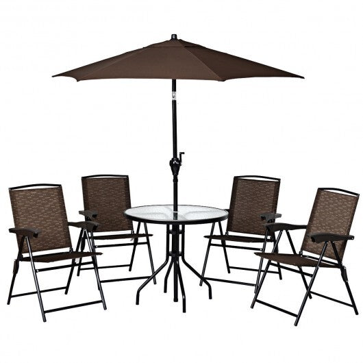 4 Pieces Folding Dining Chairs with Smooth Armrests and Sling Back