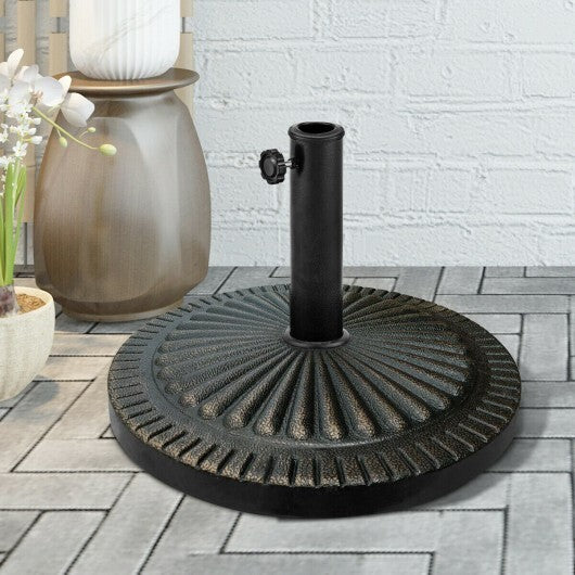 31.5 lbs Market Heavy-Duty Outdoor Stand Bronze Umbrella Base - Color: Black