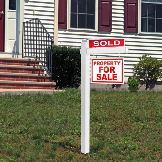6 Feet Vinyl UPVC Real Estate Sign Post Realtor Yard Sign Post-Black