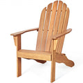 Acacia Wood Outdoor Adirondack Chair with Ergonomic Design-Natural - Color: Natural