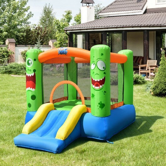 Inflatable Bounce House Jumper Castle Kid's Playhouse with Long Slide