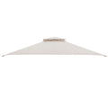 10 x 12 Feet Gazebo Replacement Top with Air Vent and Drainage Holes-Beige - Color: Beige
