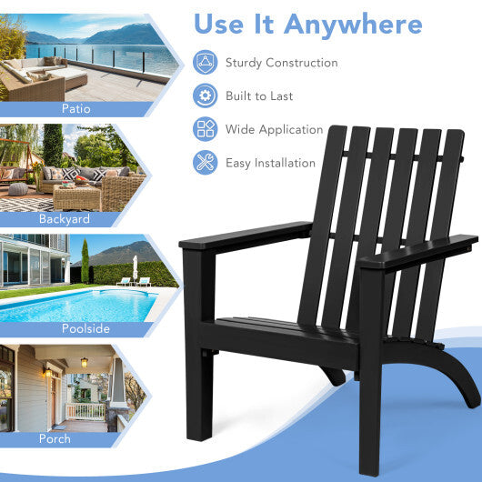 Outdoor Durable Patio Acacia Wood Adirondack Lounge Armchair-Natural