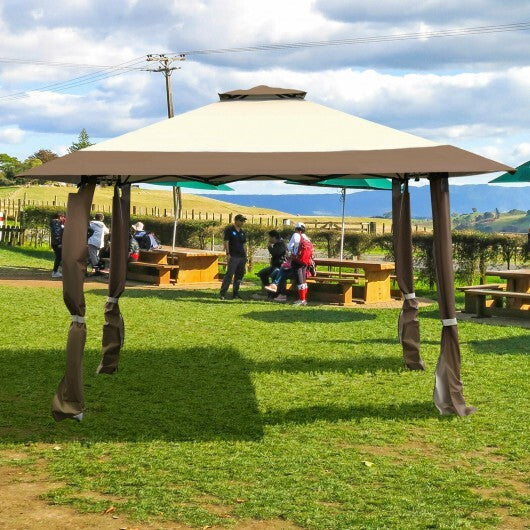 13 Feet x 13 Feet Pop Up Canopy Tent Instant Outdoor Folding Canopy Shelter-Blue