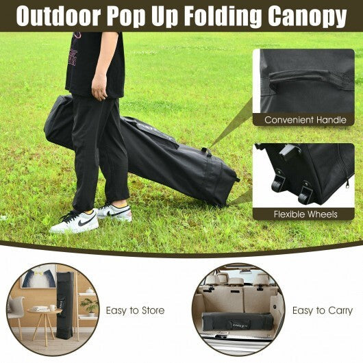 13 Feet x 13 Feet Pop Up Canopy Tent Instant Outdoor Folding Canopy Shelter-Blue