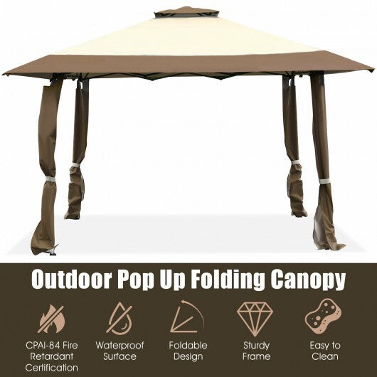13 Feet x 13 Feet Pop Up Canopy Tent Instant Outdoor Folding Canopy Shelter-Blue