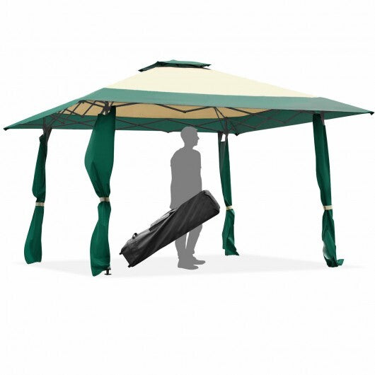 13 Feet x 13 Feet Pop Up Canopy Tent Instant Outdoor Folding Canopy Shelter-Blue