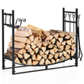30 Inch Firewood Rack with 4 Tool Set Kindling Holders for Indoor and Outdoor