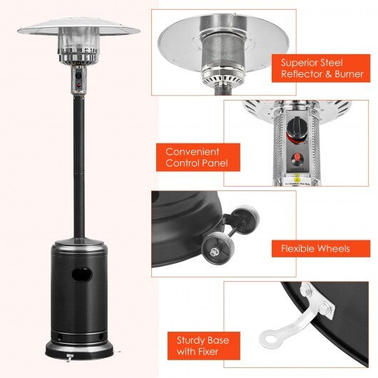 Garden Propane Standing LP Gas Steel Accessories Heater-Silver