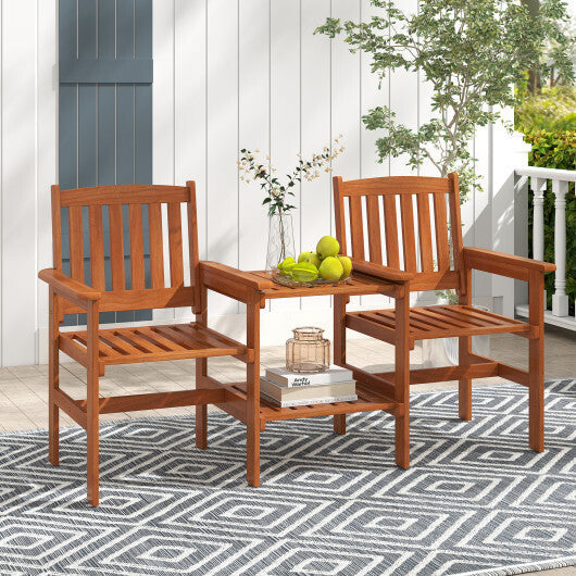 2-Seater Outdoor Patio Furniture Set with 1.57 Inch Umbrella Hole