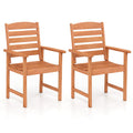 Outdoor Wooden Dining Chairs with Inclined Backrests and Slatted Seats