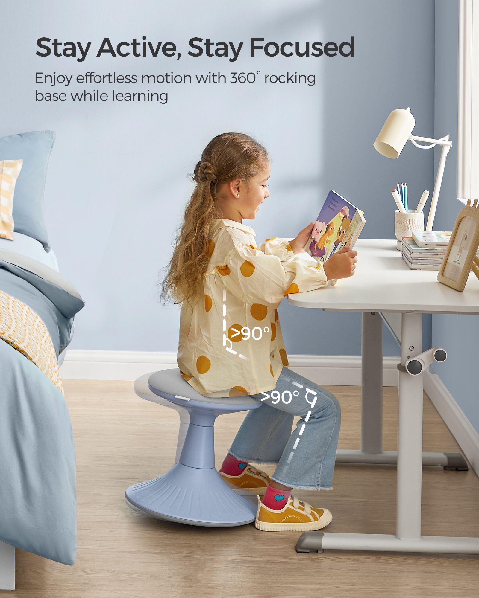 14.2" High Wiggle Stool for Kids Ages 5-8