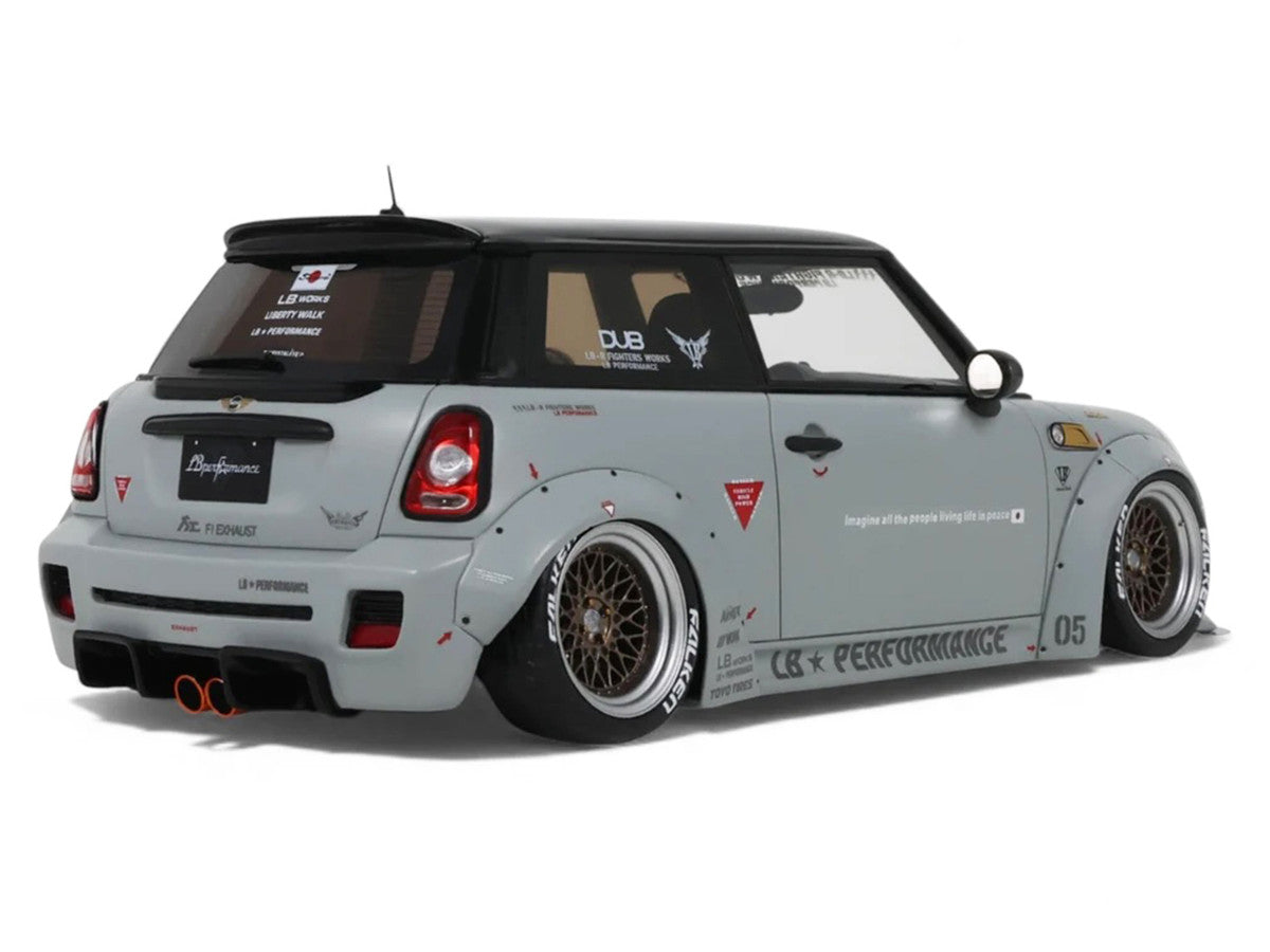 2015 Mini Cooper R56 LB-Works "LB Nation" Gray with Black Top Limited Edition to 999 pieces Worldwide 1/18 Model Car by Otto Mobile