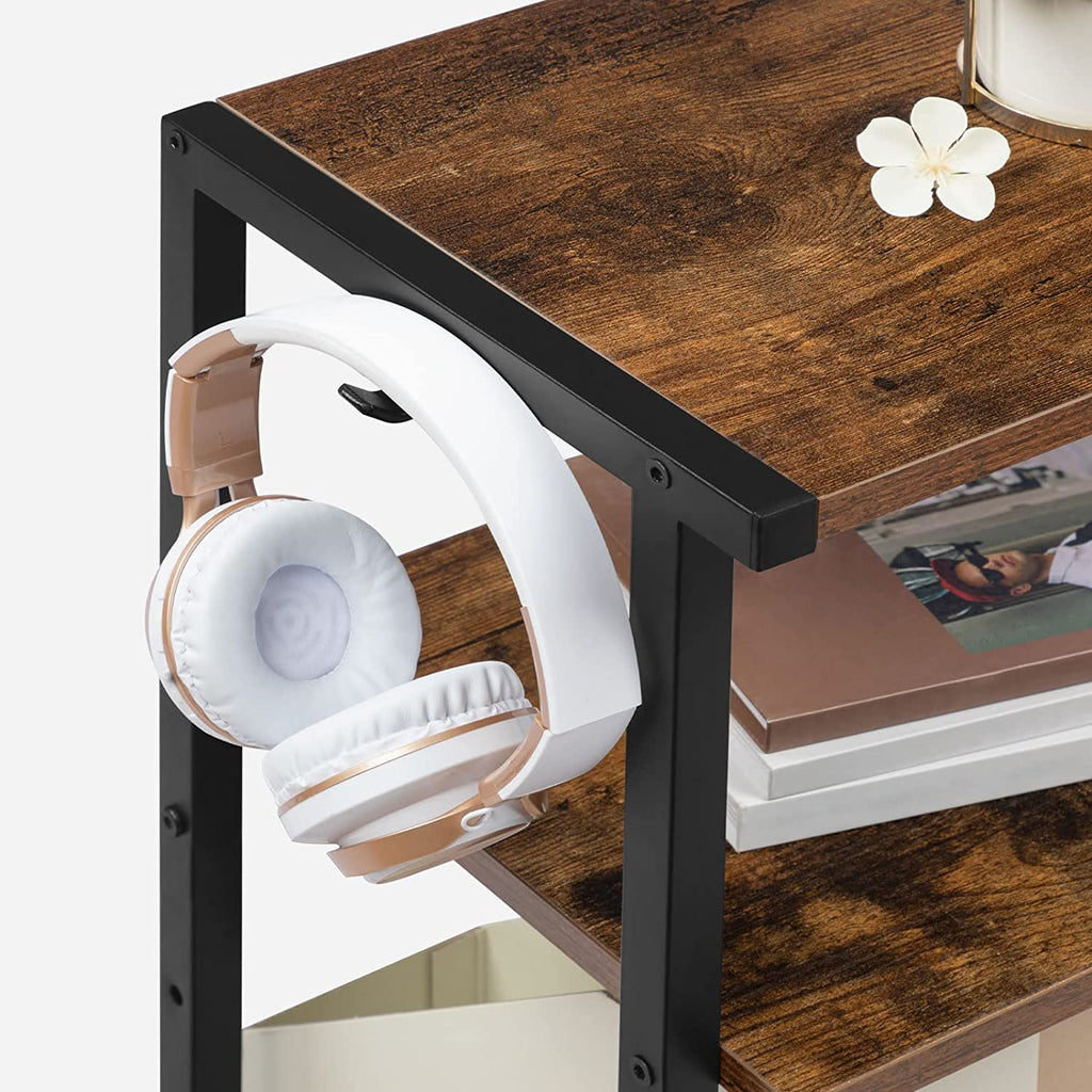 Industrial Printer Stand, 3-Tier Printer Table, Under Desk Storage Cart
