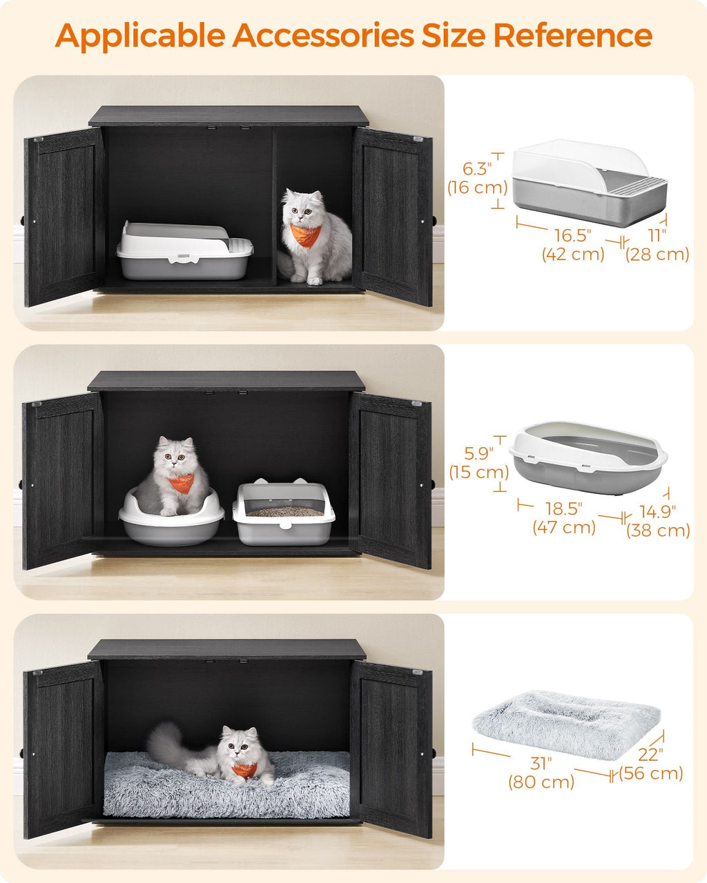 Cat Litter Box Enclosure with Removable Divider