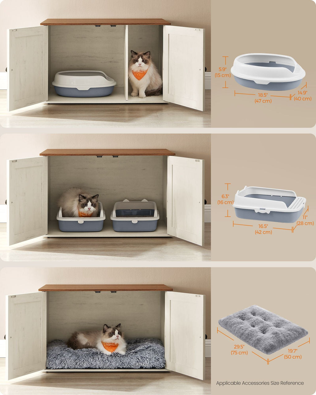 Cat Litter Box Enclosure with Removable Divider