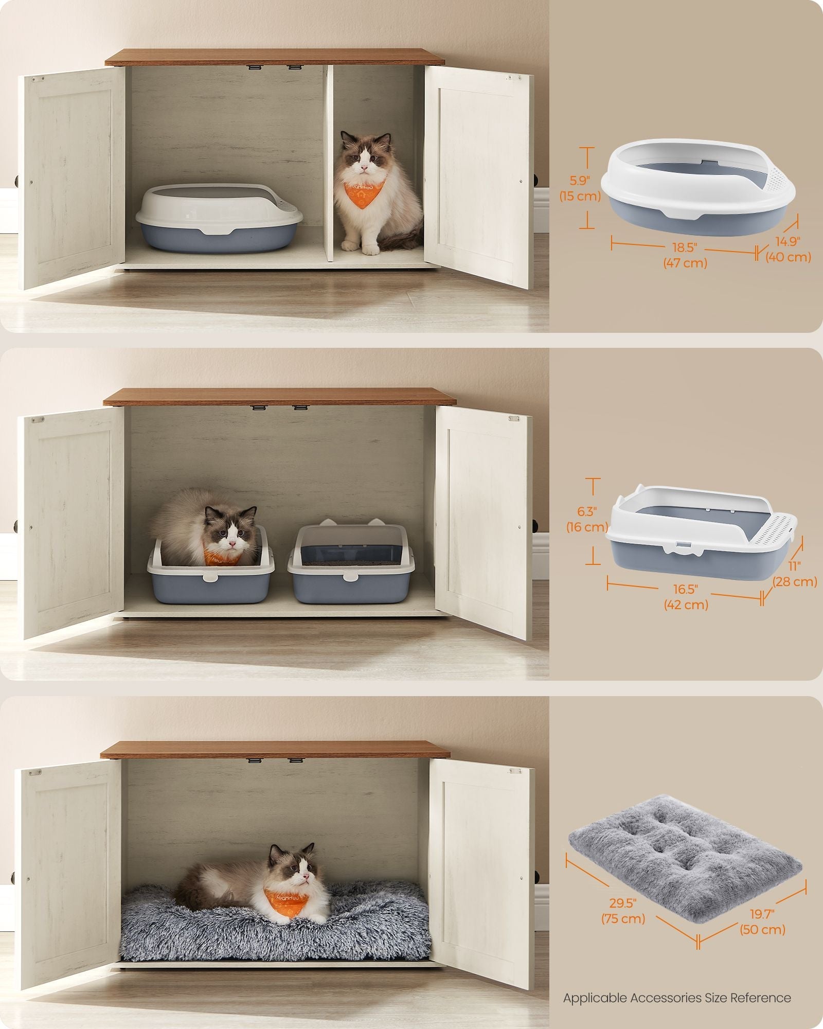Cat Litter Box Enclosure with Removable Divider