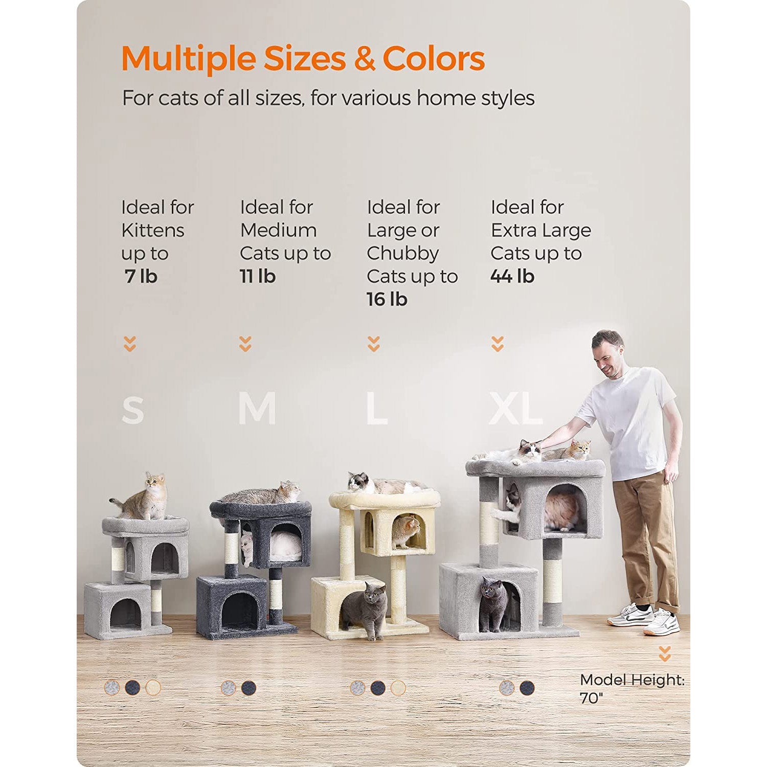 29.1-Inch Cat Tower for Medium Cats up to 11 lb