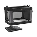 Collapsible Dog Crate 42-Inch 4 Mesh Doors Handles Storage Pocket Ink Black