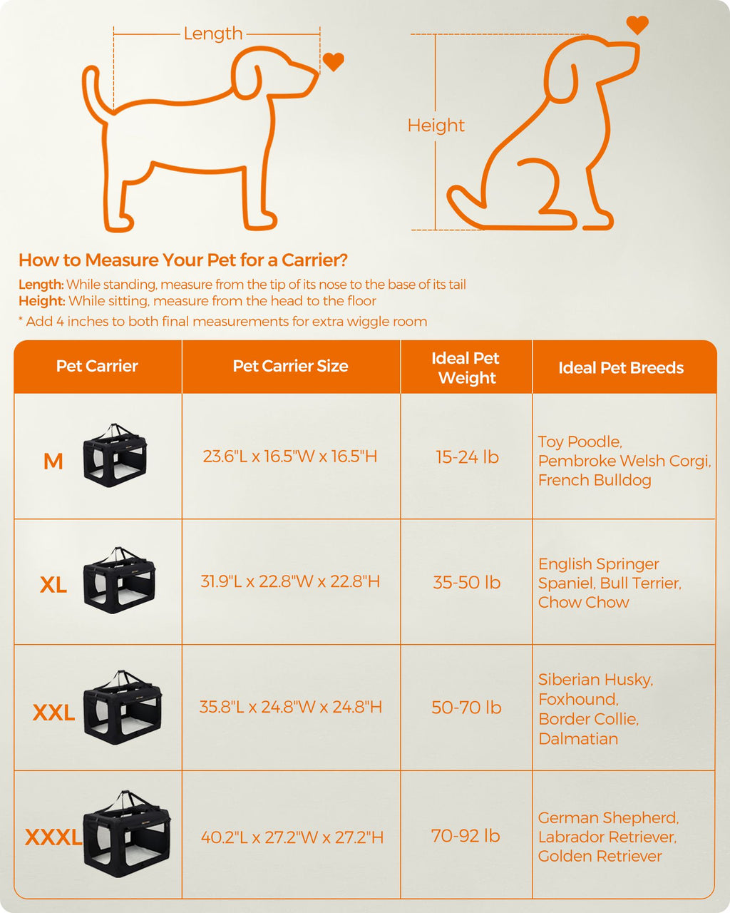 32 Inches Collapsible Soft Dog Crate