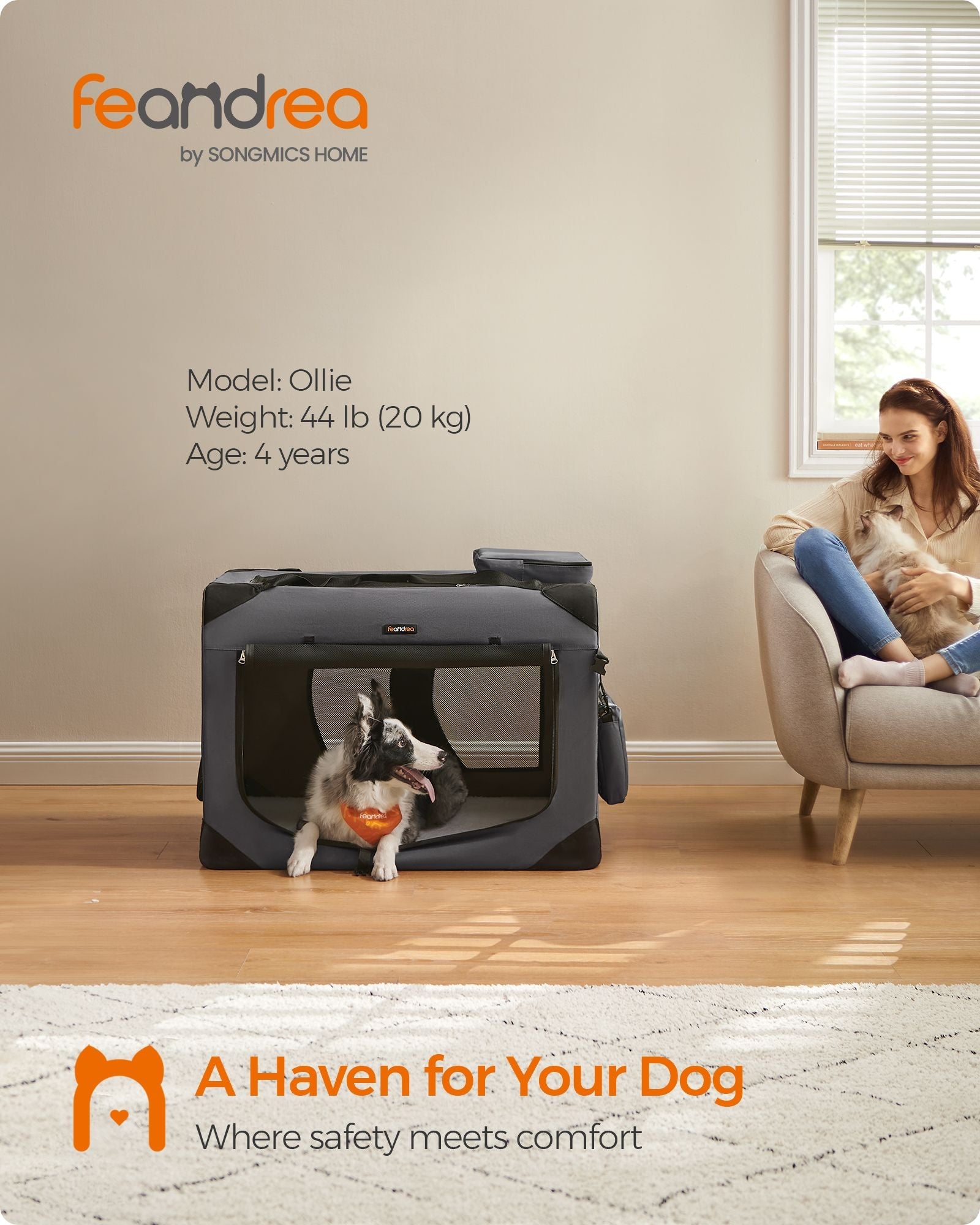 36 Inches Collapsible Soft Dog Crate