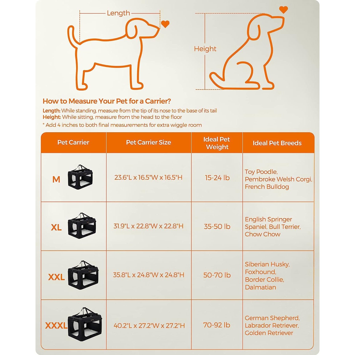 36 Inches Collapsible Soft Dog Crate