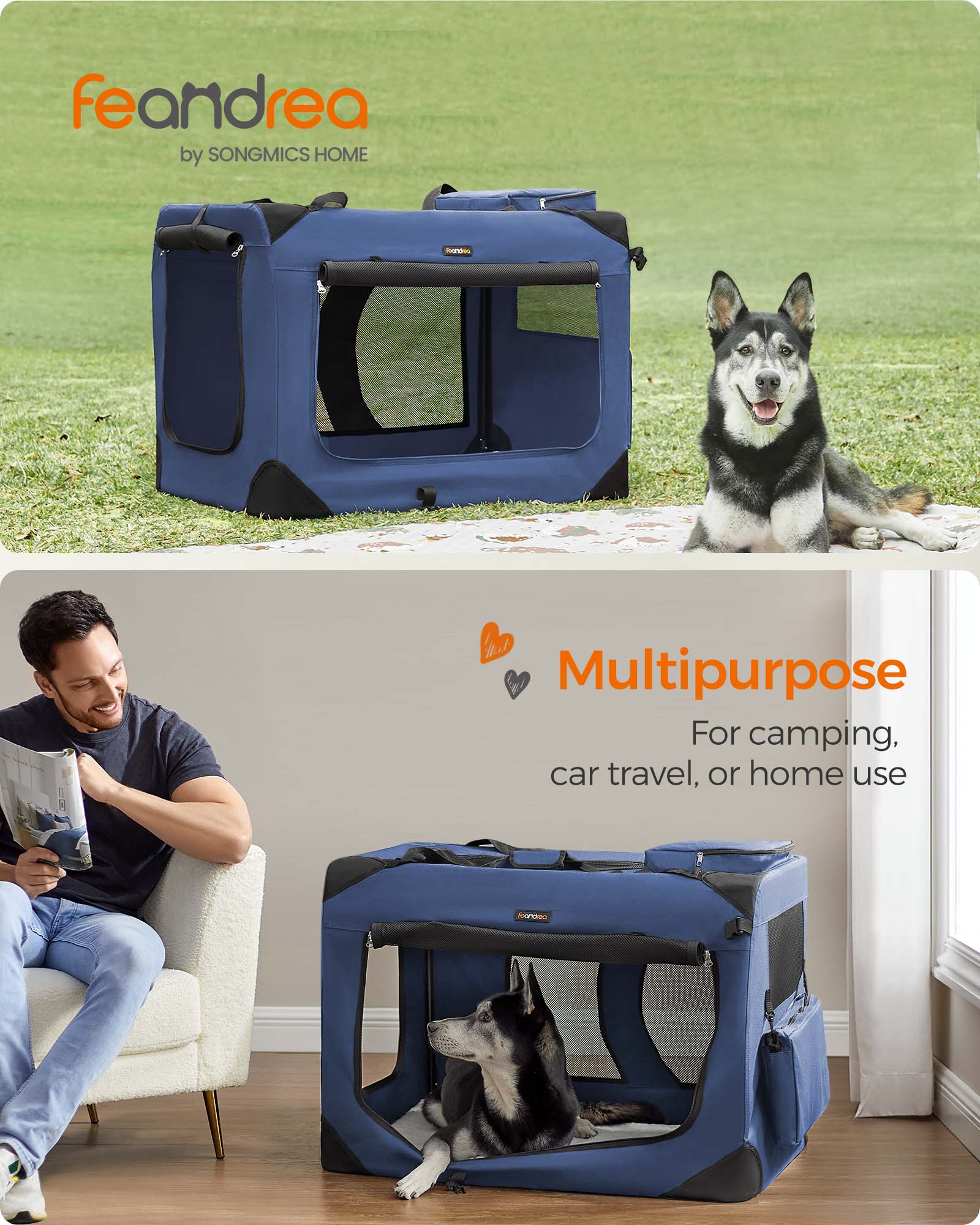 36 Inches Collapsible Soft Dog Crate