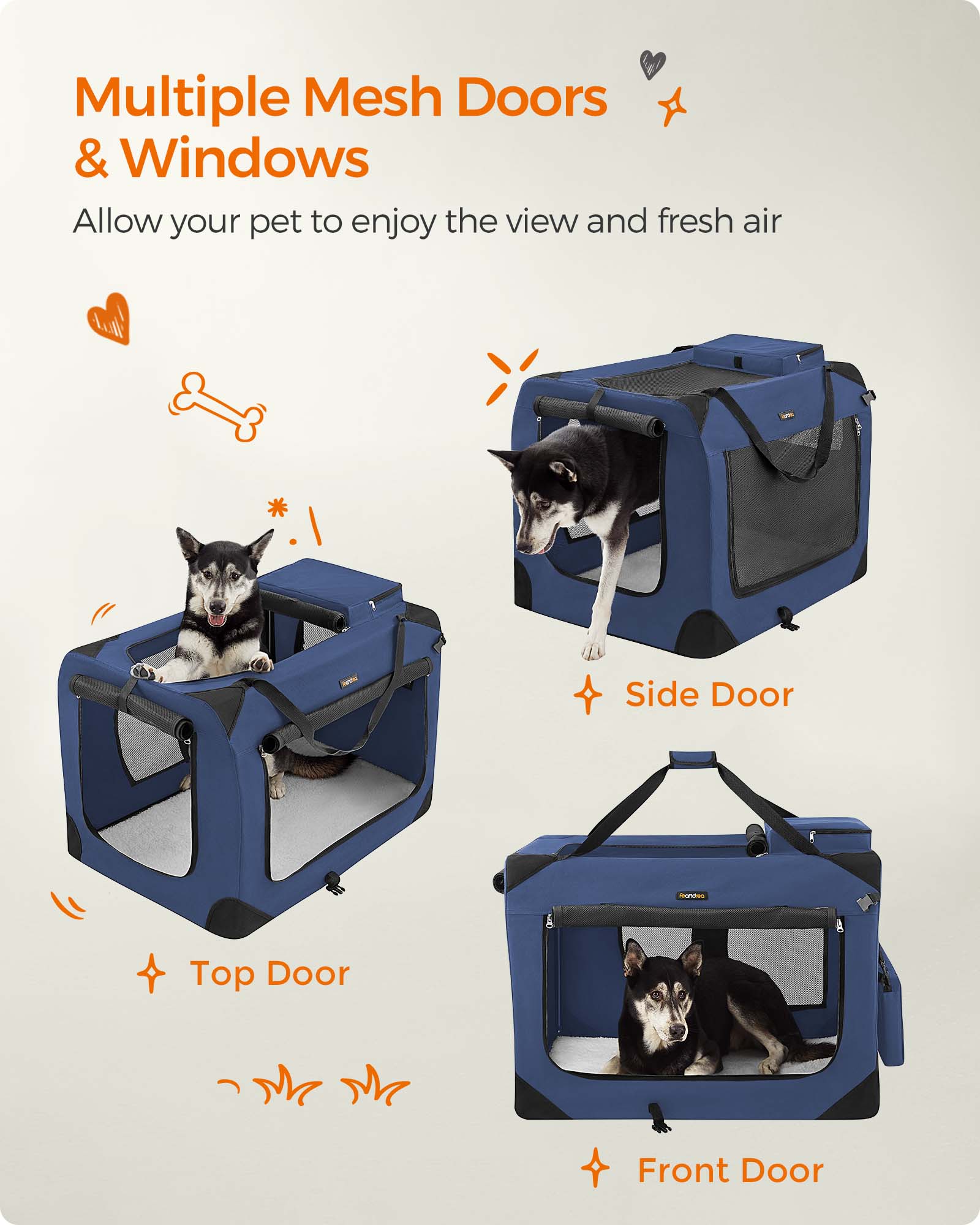 36 Inches Collapsible Soft Dog Crate